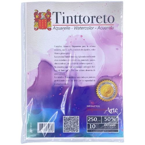 [DDT-084] Papel acuarela octavos paquete x15