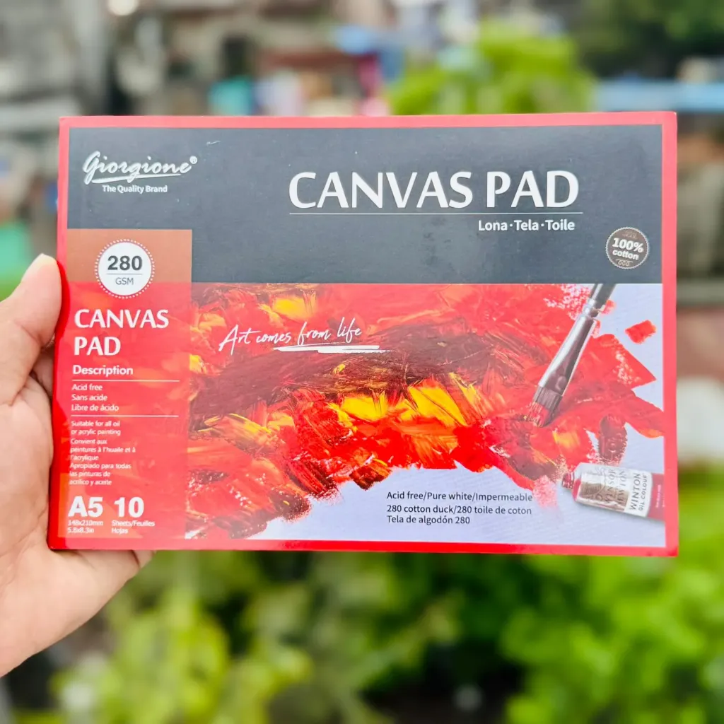 Block de lienzo. Papel para pintar en acrílico y óleo A5